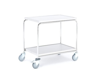 CONVOY stainless steel cart, 2 shelves, load capacity 150 kg, 800x520 mm