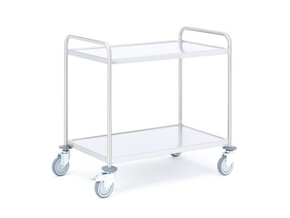 CONVOY stainless steel cart, 2 shelves, load capacity 100 kg, 900x550 mm