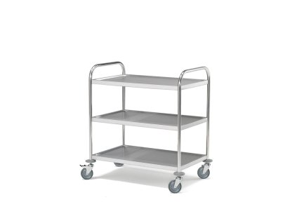 METRO stainless steel trolley, 3 shelves, load capacity 100 kg, 845x525 mm