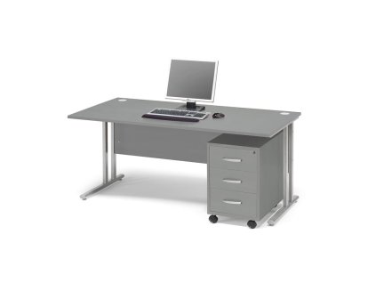 Flexus office set: table 1600x800 mm + office container, gray