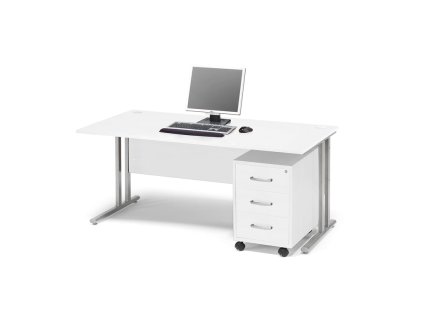 Flexus office set: table 1600x800 mm + office container, white