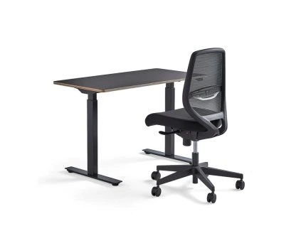 Furniture set: 1 black Novus table + 1 Marlow office chair