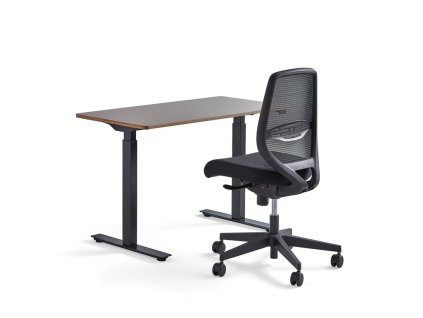 Bútorkészlet: 1 db agyagszürke Novus asztal + 1 db Marlow irodai szék