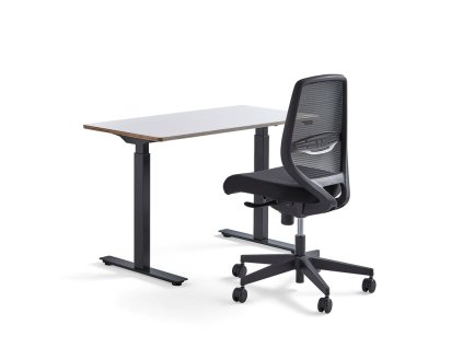 Bútorkészlet: 1 db fehér Novus asztal + 1 db Marlow irodai szék