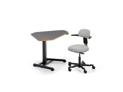 NOVUS + NEWBURY furniture set, 1 black adjustable table, 1 office chair