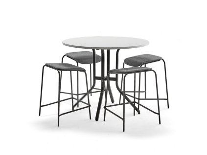 Furniture set: Various table + 4 anthracite Attend chairs