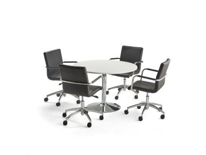Set: Lily table + 4 Delta chairs, black