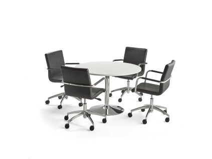 Set: Lily Tisch + 4 Delta Stühle, schwarz