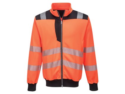 PW3 Hi-Vis Zip Sweatshirt (Color Orange/Black, Size 4XL)