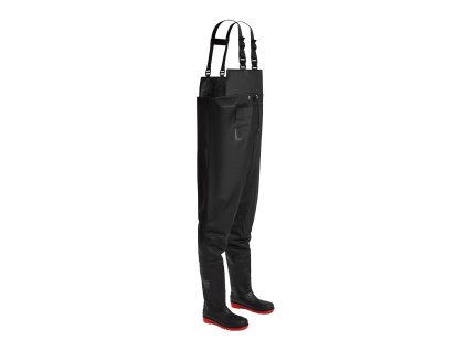 Steel PVC Chest Wader S5 FO (Color Black, Size 37)
