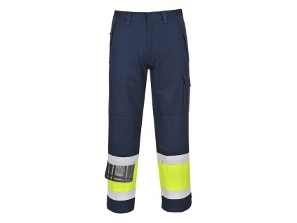 Modaflame Work Hi-Vis Class 1 Multi-Norm FR Trousers (Color Yellow/Navy, Size L)