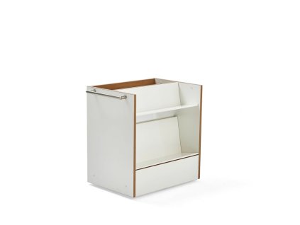 Bücherwagen STORY, doppelseitig, 876x542x800 mm, weiß