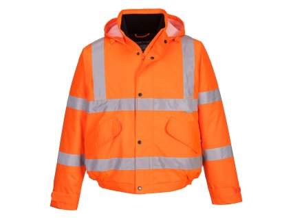 Hi-Vis Winter Bomber Jacket (Color Orange, Size 4XL)
