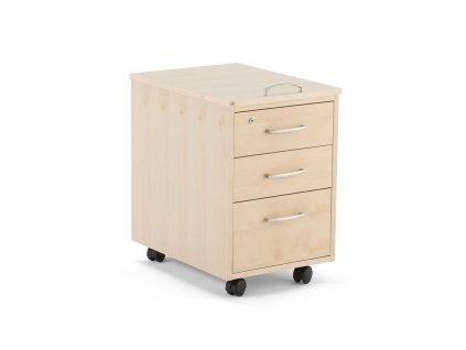 Kancelářský zásuvkový kontejner, 3 zásuvky, 600x400x540 mm, dýha - bříza