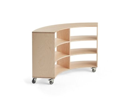 Mobile storage rack RICO, arched, 1245x1500x375 mm, birch