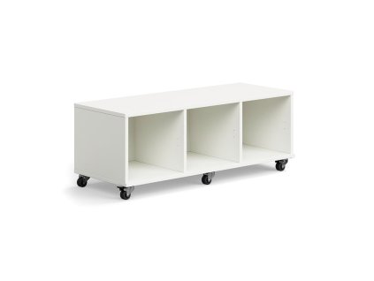 Student storage cabinet CASPER, 3 compartments, white
