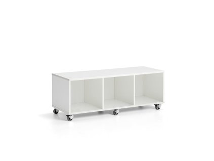 Student storage cabinet CASPER, 3 compartments, white