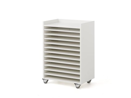 Mobil szekrény rajzokhoz, 650x420x900 mm, fehér