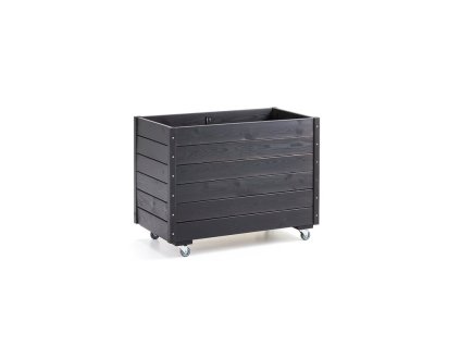 Garden planter GROW, with wheels, 660x880x480 mm, black