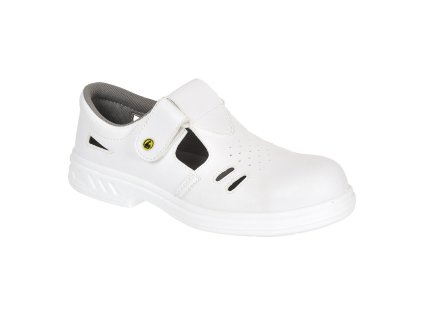 Steelite Ebro Safety Sandal S1 ESD FO SR Class 3 (Color White, Size 45)