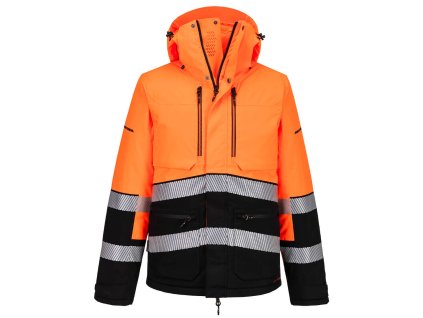 EV4 Hi-Vis Winter Jacket (Color Orange/Black, Size L)