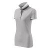 Collar Up Polo Shirt women’s (Color silver gray, Size 2XL)