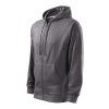 Trendy Zipper Sweatshirt men’s (Color steel gray, Size 3XL)
