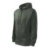Trendy Zipper Sweatshirt men’s (Color castor gray, Size 3XL)