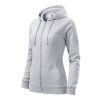 Trendy Zipper Sweatshirt women’s (Color ash melange, Size 2XL)
