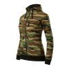 Camo Zipper Sweatshirt women’s camouflage (Color brown, Size 2XL)