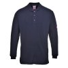 Modaflame Knit FR Long Sleeve Polo Shirt (Color Black, Size 4XL)