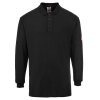 Modaflame Knit FR Long Sleeve Polo Shirt (Color Black, Size 4XL)