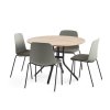VARIOUS + LANGFORD furniture set, 1 table + 4 chairs, grey/brown