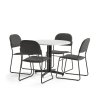 Set: Sanna table + 4 Dawson chairs, anthracite
