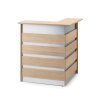 Corner reception desk with INVITE table, right, 1000x1000x1150 mm, oak