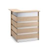 Corner reception desk with table INVITE, left, 1000x1000x1150 mm, oak