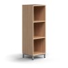 QBUS Bücherregal, 2 Regale, auf Beinen, 1252x400x400 mm, Silber, Eiche