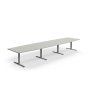 Conference table QBUS, oval, 4800x1200 mm, T-frame, silver frame, light gray