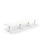 Conference table QBUS, oval, 4800x1200 mm, T-frame, white frame, white