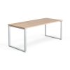 Office desk QBUS, O-frame, 1800x800 mm, oak/silver