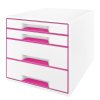 Leitz WOW Schubladenbox mit 4 Schubladen rosa