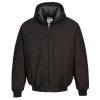 Duck Quilt Lined Hooded Jacket (Color Black, Size L)