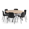 VARIOUS + LANGFORD furniture set, 1 table + 6 chairs, black/anthracite