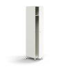 QBUS Kleiderschrank, abschließbar, Kleiderstange + Sockel, 2020x400x570 mm, weiß