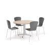 Furniture set SANNA + MILLA, 1 table, 4 chairs, white/anthracite