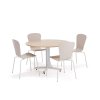 SANNA + MILLA furniture set, 1 table, 4 chairs, white/sand