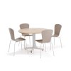 SANNA + MILLA furniture set, 1 table, 4 chairs, white/clay grey