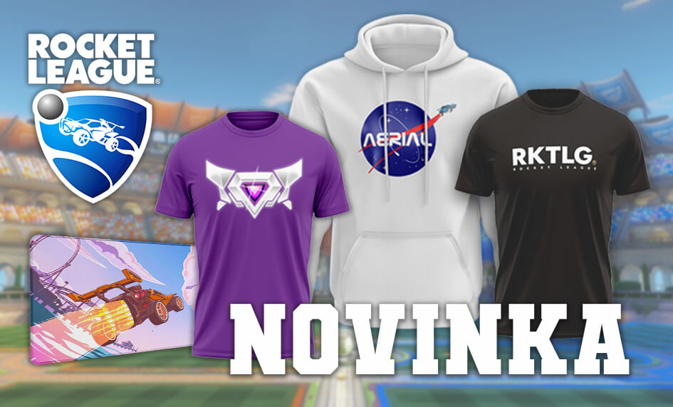 Rocket League Produkty, trička, mikiny, podložky pod myš, hrnky s podtácky