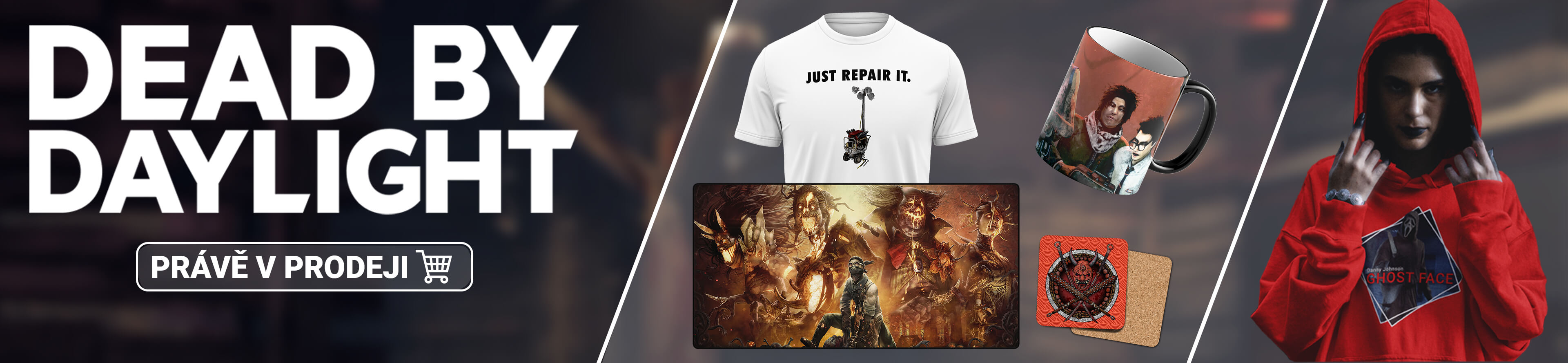 Dead by Daylight Produkty, trička, mikiny, podložky pod myš, hrnky s podtáckami a samolepky