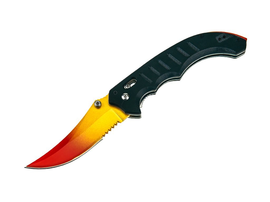 372 1 flip knife fade red tip